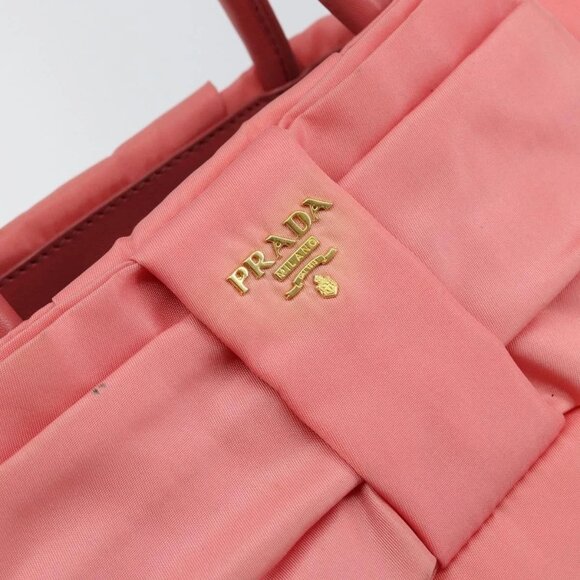PRADA Tote Bag Nylon Pink Gold Auth 147954 - Picture 9 of 16